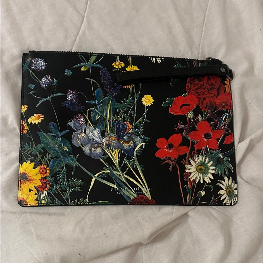 Floral Black Clutch